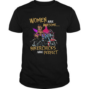 Women Awesome Bikerchicks Are Derfect Shirt